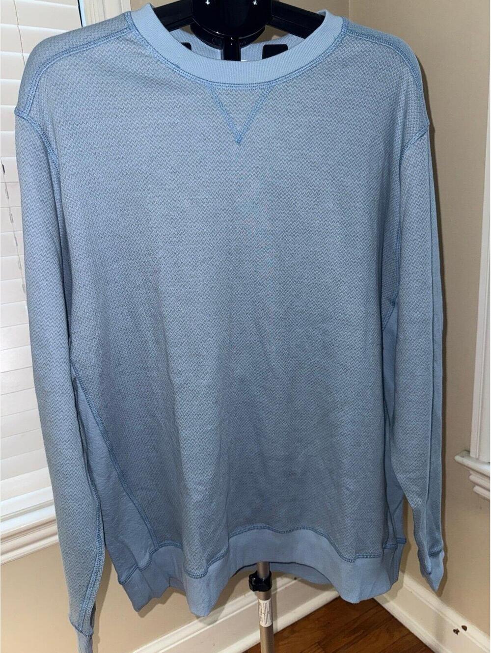 American Giant Reversible Crewneck Sweatshirt Men’s 2XL Blue Textured Made USA